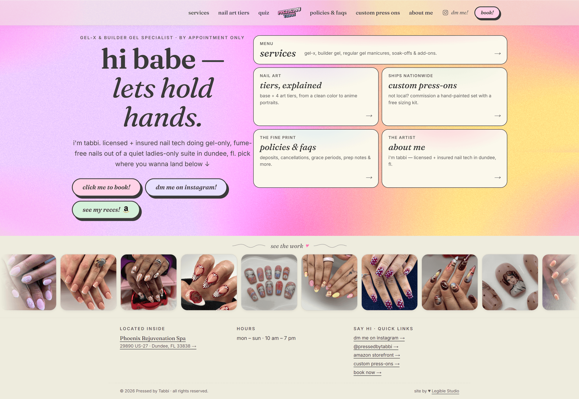 Pressed by Tabbi — new homepage, live at pressedbytabbi.com